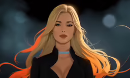 a digital painting of a blonde haired woman