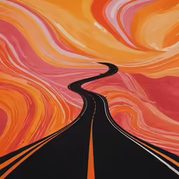 a picture of an abstract road painting