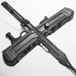 two guns and a gun clipping are on top of each other