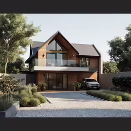 a house is shown with cars parked in front