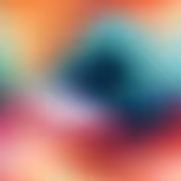 blurred orange and pink background with bright blue circles