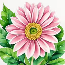 watercolor of a pink flower on a white background