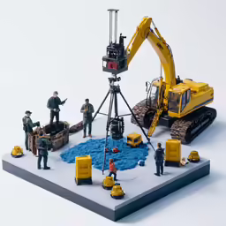 there is a small model of construction equipment