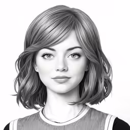 a drawing of a woman with long hair