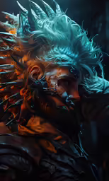 the creature is looking at something while it has many teeth