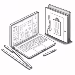 a laptop and a tablet are shown in this drawing