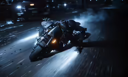 a person riding on the back of a motorcycle