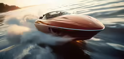 an open water sports car with speed at high speeds