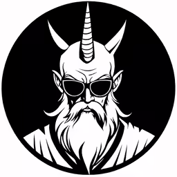 a black and white silhouette of a demon