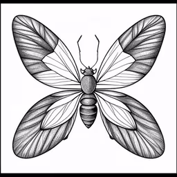 a drawing of a butterfly in black and white,a drawing of a large butterfly that has white wings