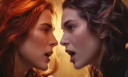 two women looking into each other eyes