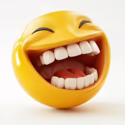 an orange ball has eyes and smile on it