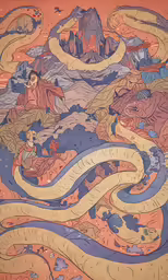 an image of a painting that looks like a maze