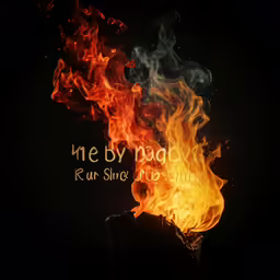 the flames are lit with a dark background