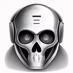 a human skull in a headphones is shown