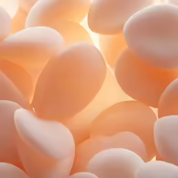 several eggs are in a bowl together