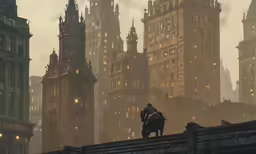 the concept art for a game is shown on the city walls