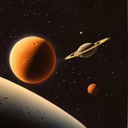 a star and an earth in the sky