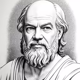 a pencil drawing of a bearded man in black and white
