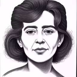 an image of a woman that has been drawn on a white board,a pencil drawing of a woman