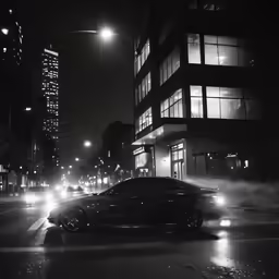cars on an all road street in the night