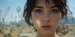 the woman is very close to the camera