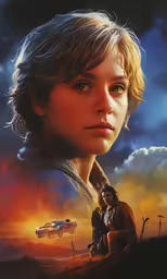 the poster for star trek, starring the actor in front of a sunset