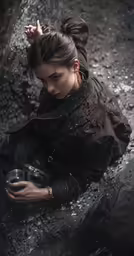 woman with hand on hip in water