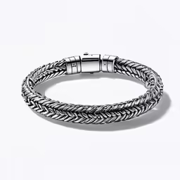a bracelet made with braid leather
