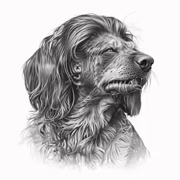 an animal in a line drawing technique with some pen practice