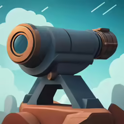 an old telescope sitting on top of a pile of rubble