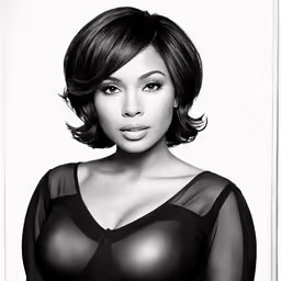 the african american actress wearing sheer black clothing