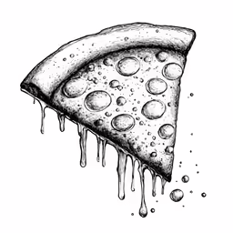 a slice of pizza dripping down and dripping down