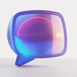 a blue object with a purple, pink and blue accent