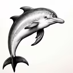 a dolphin leaping in the air with its mouth open
