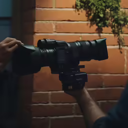 the camera is attached to a tripod on a tripod