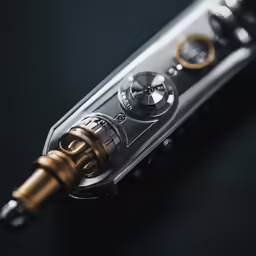 an open view of the bottom part of a pen