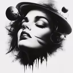 a woman with her eyes closed wearing a hat