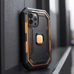 an iphone case is attached to a wall