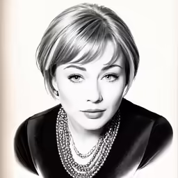 a black and white portrait of a woman