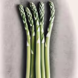 asparagus stalks growing on gray surface