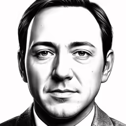 the black and white portrait of a man wearing a suit