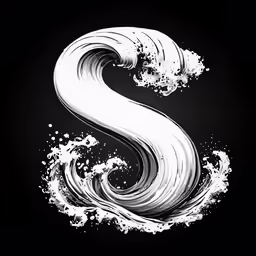 a white and black image of the shape of a snake