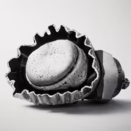 a pastry pan with two doughnuts inside