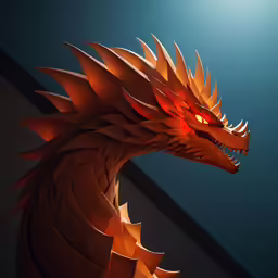 a large paper sculpture with a face of a dragon