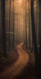 there is a trail in the woods on the trail