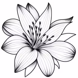 a flower, drawn in ink on paper,flower petals isolated from background in engraving style stock illustration