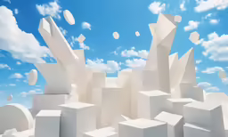 an artistic and unique photo of white cubes