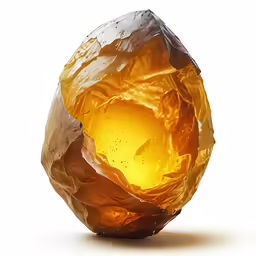 the large gold object has been partially open