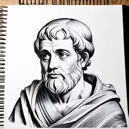 a black and white image of a busture with beards